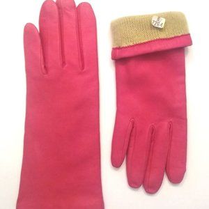 Buttery Soft Lined Barbie Pink Leather Gloves